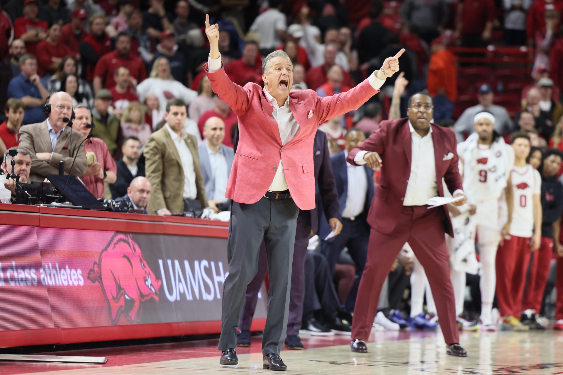 Arkansas Razorbacks head coach John Calipari during the second half against the Alabama Crimson Tide at Bud Walton Arena. Alabama won 85-81.