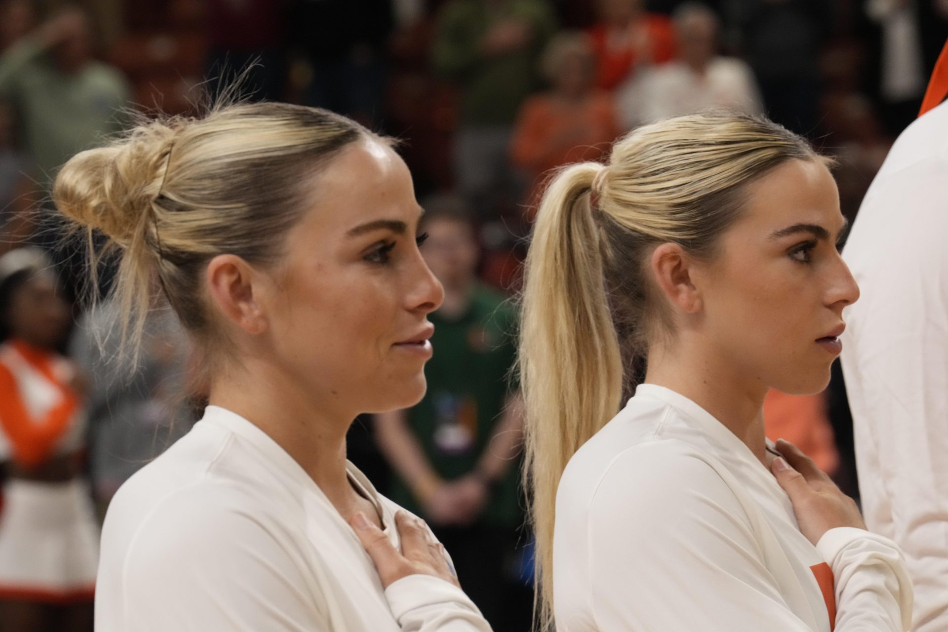 Hanna and Haley Cavinder took time to hype their mother, Katie, who sported Miami merchandise following Miami's hard-fought loss to Florida State.