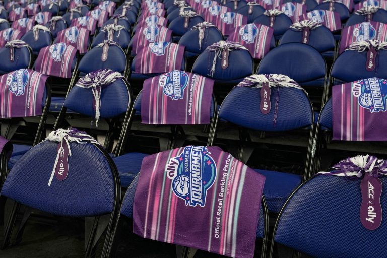General view of rally towels prior to the ACC Championship game between NC States and Notre Dame at Greensboro Coliseum.