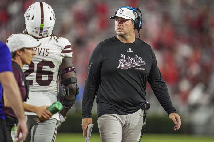 Mississippi State’s offense is under fire as coach Jeff Lebby’s performance earns a 'D' grade, raising concerns about the Bulldogs’ 2025 outlook.