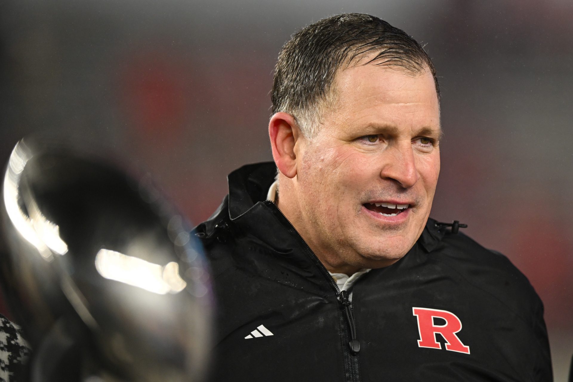 Rutgers Scarlet Knights head coach Greg Schiano after the game against the Miami Hurricanes at Yankee Stadium