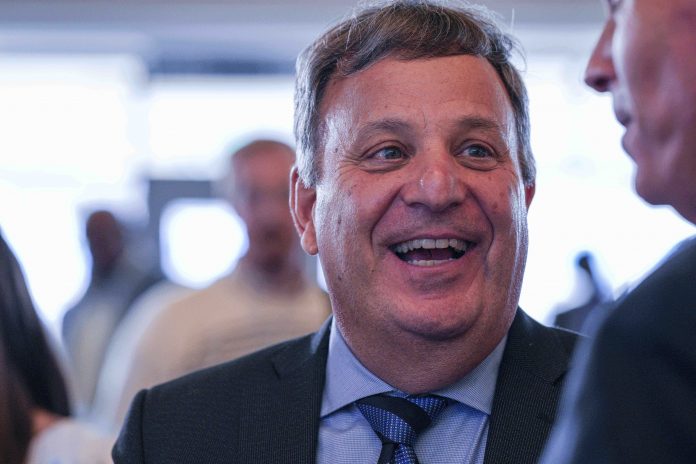 North Carolina Tar Heels general manager Michael Lombardi during the Bill Belichick hiring announcement at Loudermilk Center for Excellence.