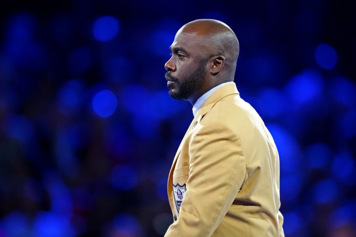 NFL Hall of Fame player Marshall Faulk during the Pro Football Hall of Fame Game-Enshrinees' Gold Jacket Dinner at Canton Memorial Civic Center.