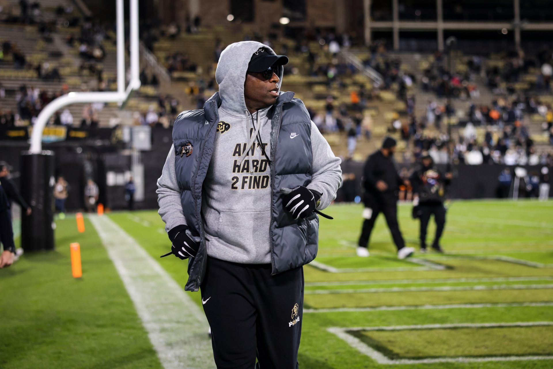 Colorado Buffaloes head coach Deion Sanders takes the field before the game against Oregon State Beavers at Folsom Field.