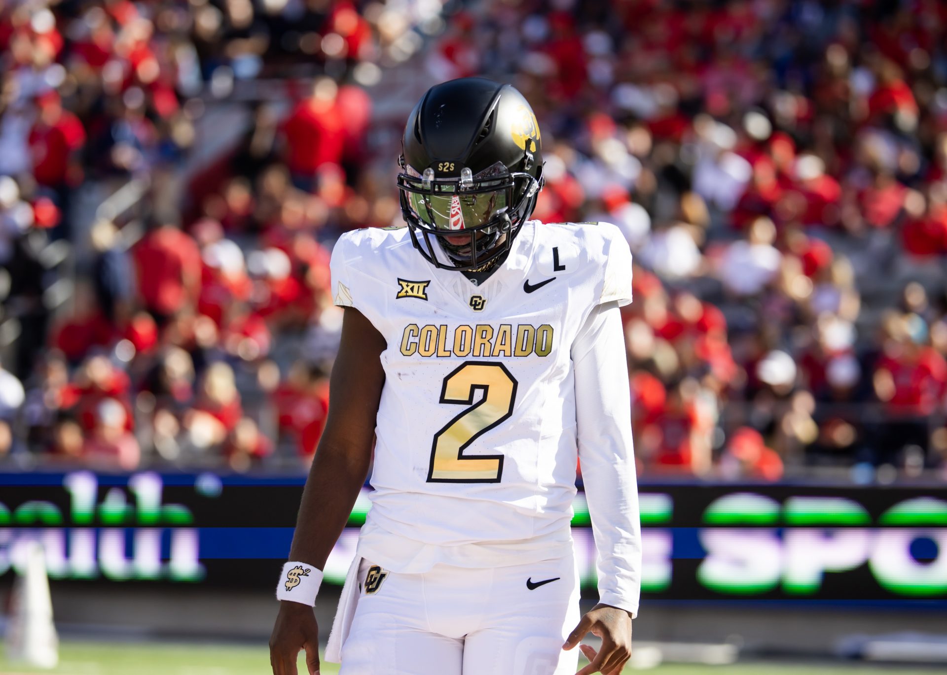 Colorado Buffalos quarterback Shedeur Sanders (2) against the Arizona Wildcats at Arizona Stadium.