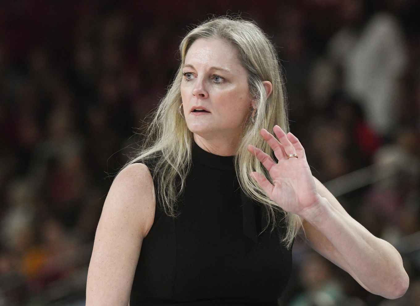 Tennessee Head Coach Kellie Harper in the game with South Carolina Gamecocks during the second quarter of the SEC Women's Basketball Tournament game at the Bon Secours Wellness Arena in Greenville, S.C. Saturday, March 9, 2024.