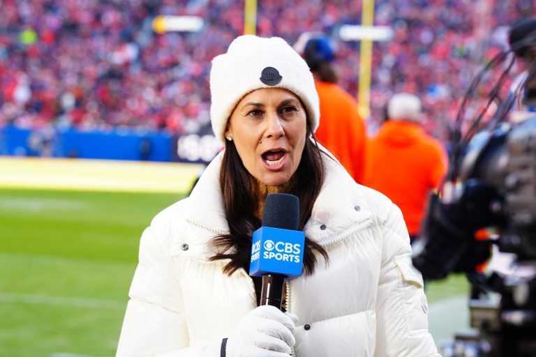 CBS Sports sideline reporter Tracy Wolfson before the game between the Kansas City Chiefs against the Denver Broncos at Empower Field at Mile High.
