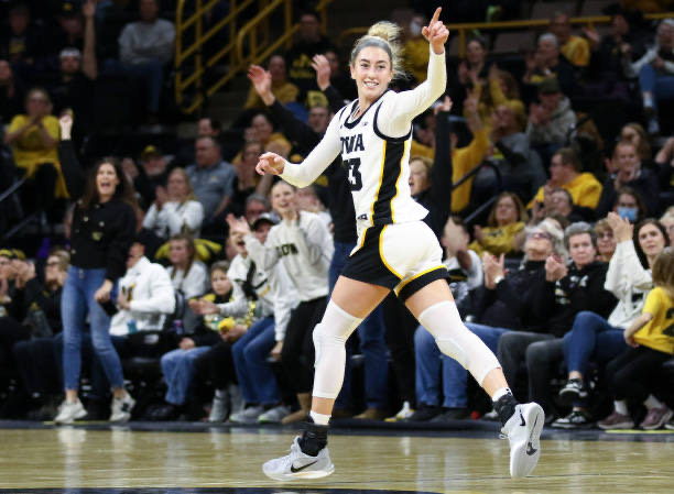 “That’s my stretching buddy”: Iowa’s Kylie Feuerbach reacts to teammate Lucy Olsen’s heartfelt senior day snaps