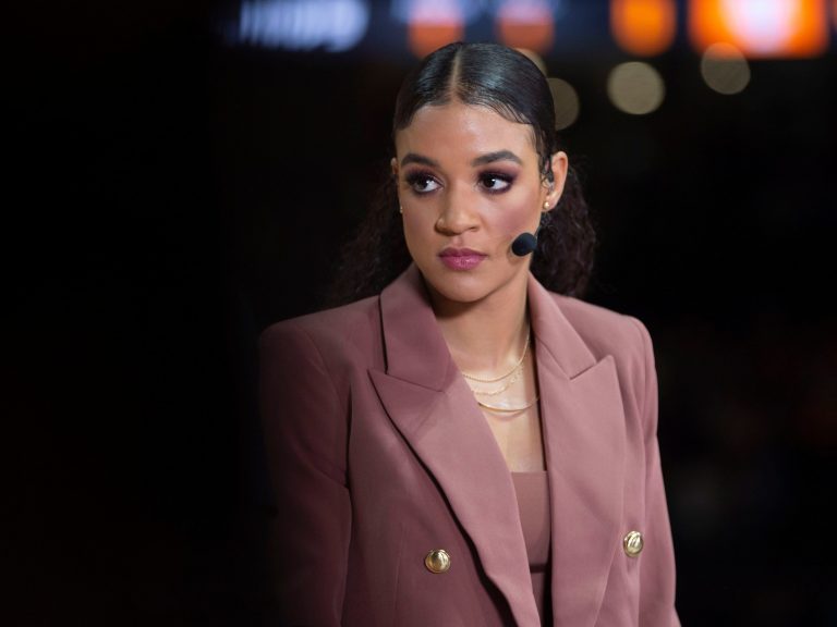 Andraya Carter on College GameDay before the start of the NCAA college basketball game between the Tennessee Lady Vols and Connecticut Huskies on Knoxville, Tenn. on Thursday, January 26, 2023.