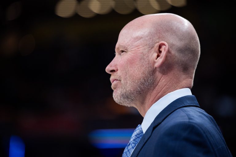 Mar 15, 2025; Indianapolis, IN, USA; Maryland Terrapins head coach Kevin Willard in the second half against the Michigan Wolverines at Gainbridge Fieldhouse. Mandatory Credit: Trevor Ruszkowski-Imagn Images