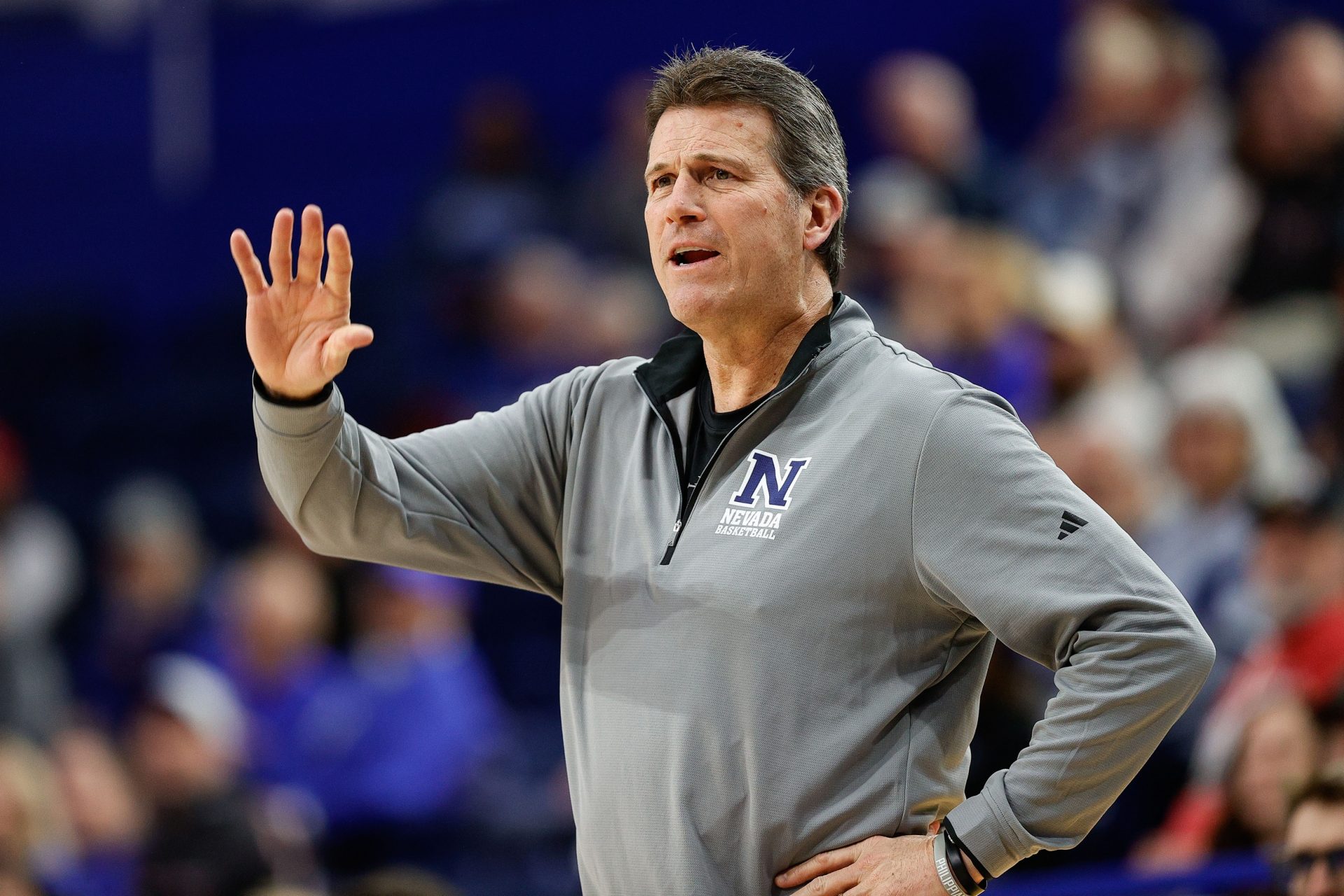 Nevada Wolf Pack head coach Steve Alford in the first half against the Air Force Falcons at Clune Arena.