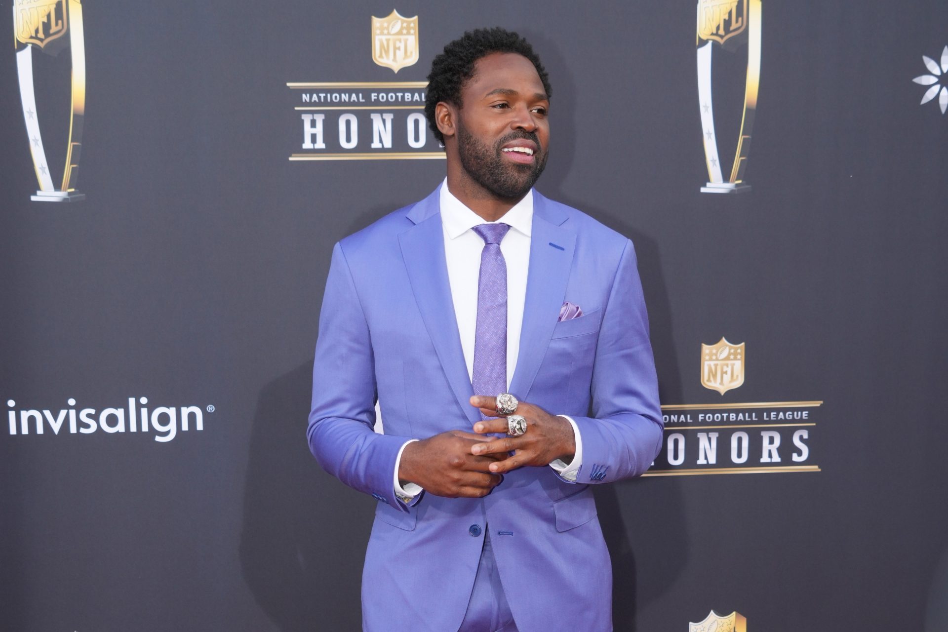 Torrey Smith on the red carpet before the NFL Honors show at Resorts World Theatre.