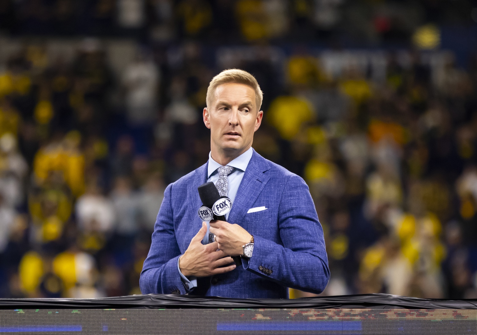 Fox Sports analyst Joel Klatt during the Michigan Wolverines game against the Iowa Hawkeyes in the Big Ten Conference championship game at Lucas Oil Stadium.