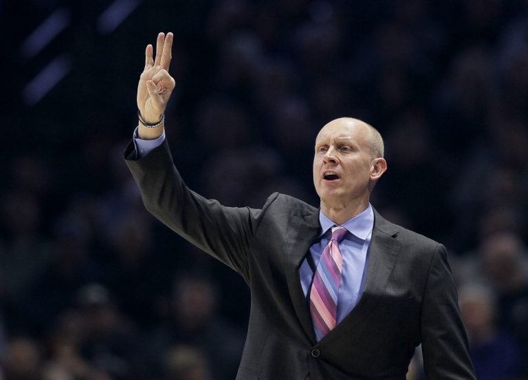 Xavier Musketeers head coach Chris Mack calls out a play in the first half of the NCAA Big East Conference basketball game between the Xavier Musketeers and the Georgetown Hoyas at the Cintas Center in Cincinnati on Saturday, Feb. 3, 2018.