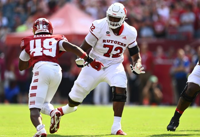 Rutgers' offensive tackle Hollin Pierce stunned many at the NFL Scouting Combine with his video game-like measurements.