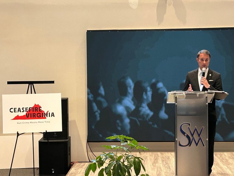Virginia Attorney General Jason Miyares speaks during a public safety forum Thursday, July 6, 2023 at Signs & Wonders Ministries in Chesterfield County. Miyares' office has launched social-media campaigns aimed at kids and at-risk youth that any crime committed with a gun in your possession will mean automatic prison time if you are convicted, even if you do not pull out the gun.