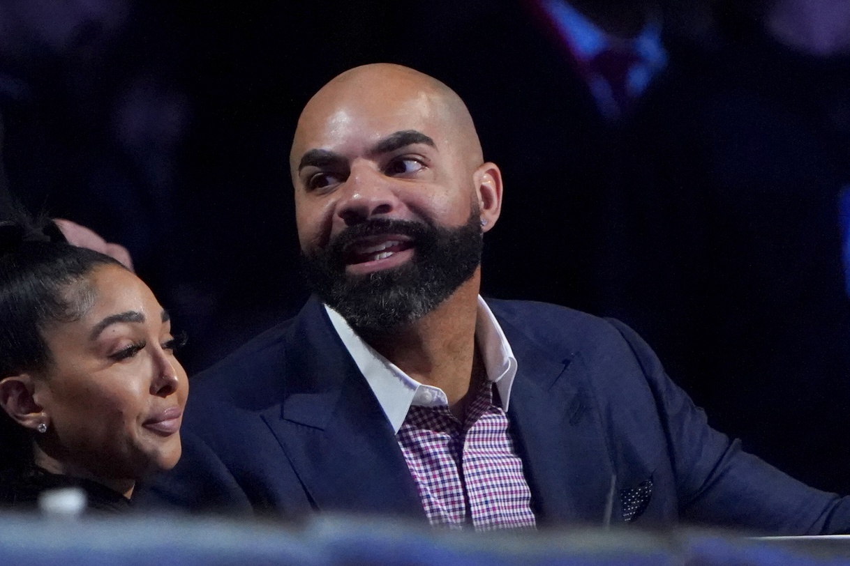 Former NBA player Carlos Boozer looks on in the first half of the in season tournament championship final