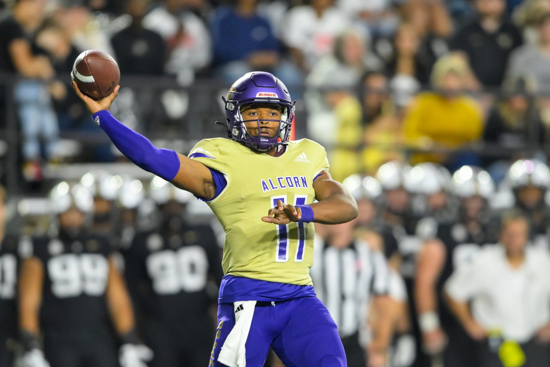 Alcorn State Braves quarterback Roderick Hartsfield (11) throws a pass against the Vanderbilt Commodores during the second half at FirstBank Stadium.