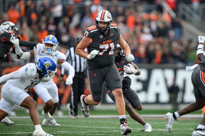 The Kansas City Chiefs, who are looking to bulk up their O-line, are set to meet with Oregon State OL Gerad Christian-Lichtenhan, who is 6'10