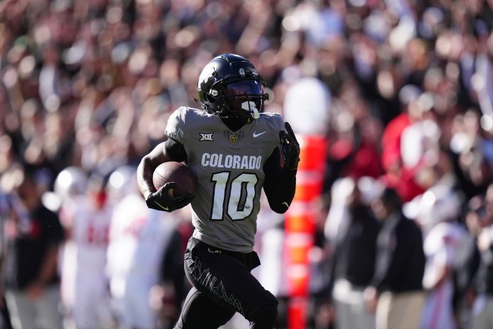 Colorado Buffaloes wide receiver LaJohntay Wester (10) returns a punt for a touchdown the first quarter against the Utah