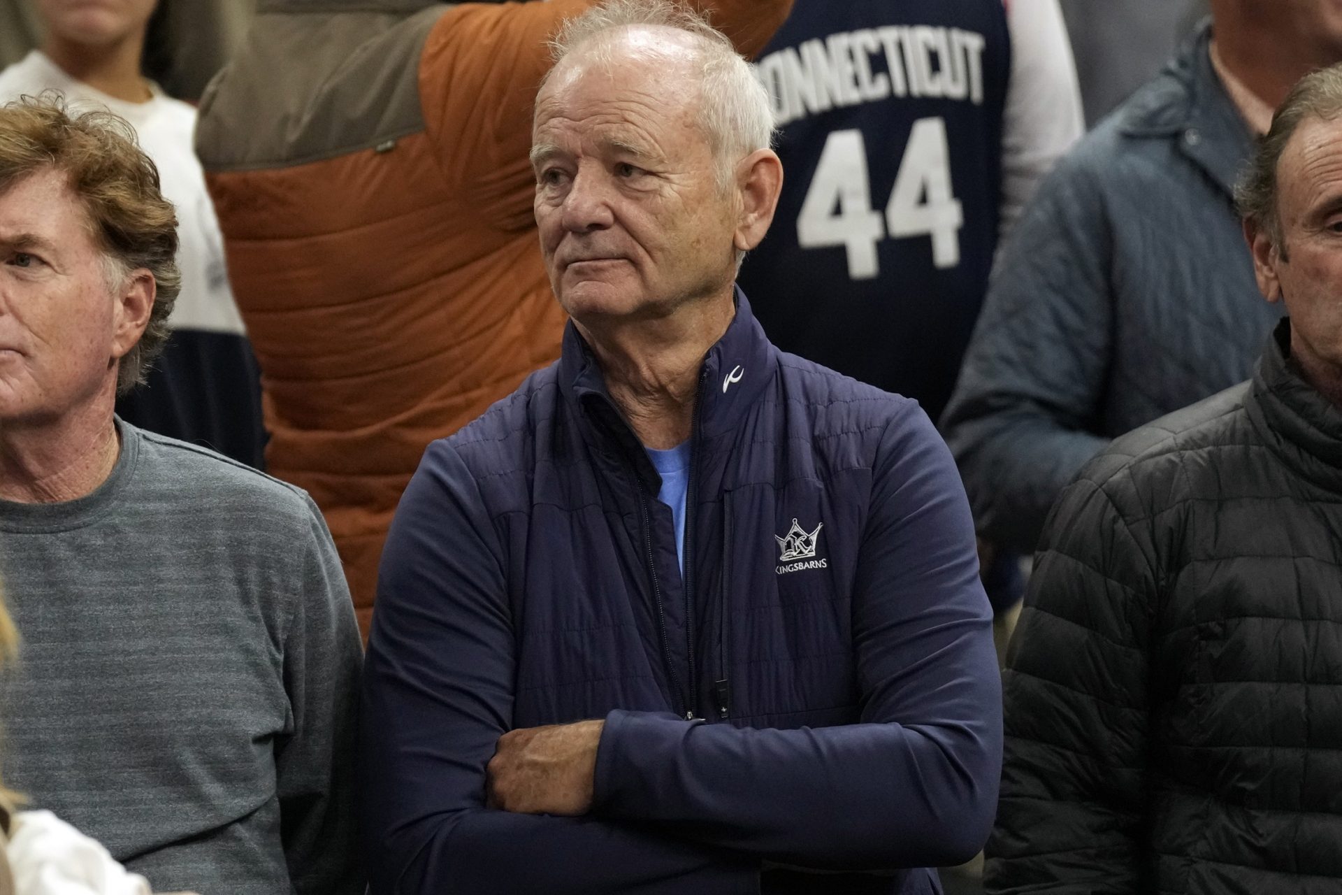 Actor Bill Murray is in attendance for the game between the Texas Longhorns and the Connecticut Huskies at Moody Center.