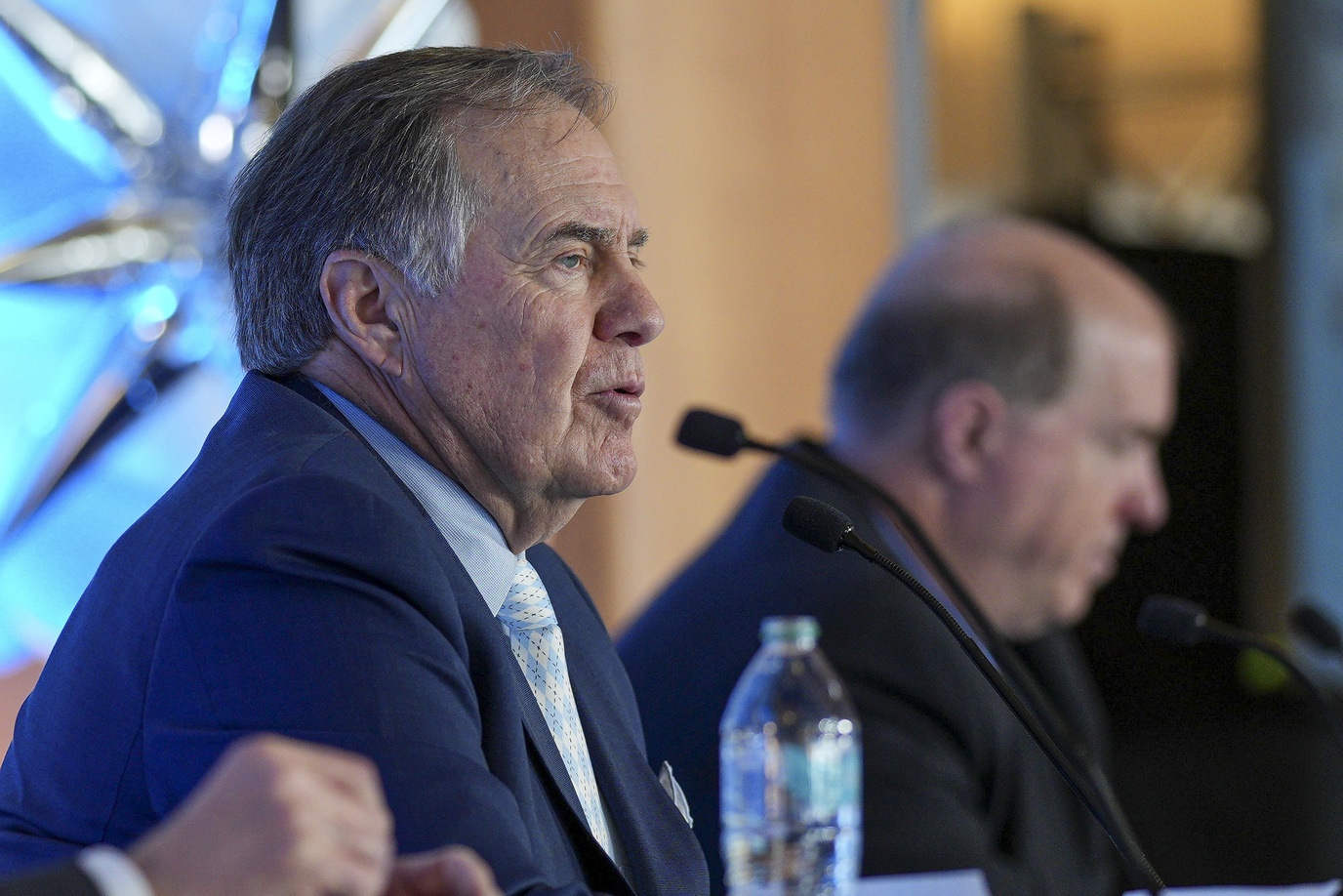 North Carolina Tar Heels new head coach Bill Belichick speaks to the media at Loudermilk Center for Excellence.