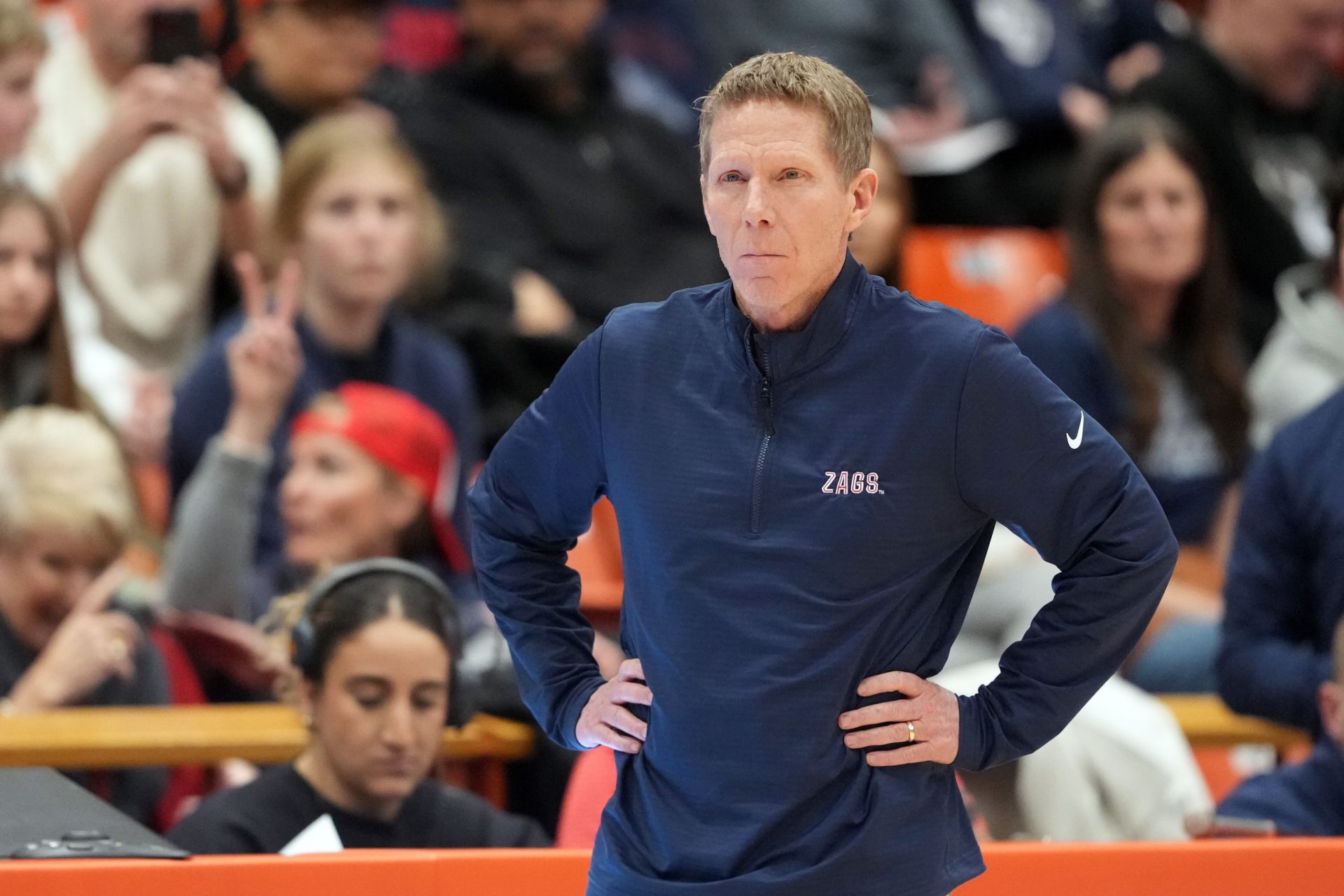 Gonzaga Bulldogs head coach Mark Few during the first half against the Pacific Tigers