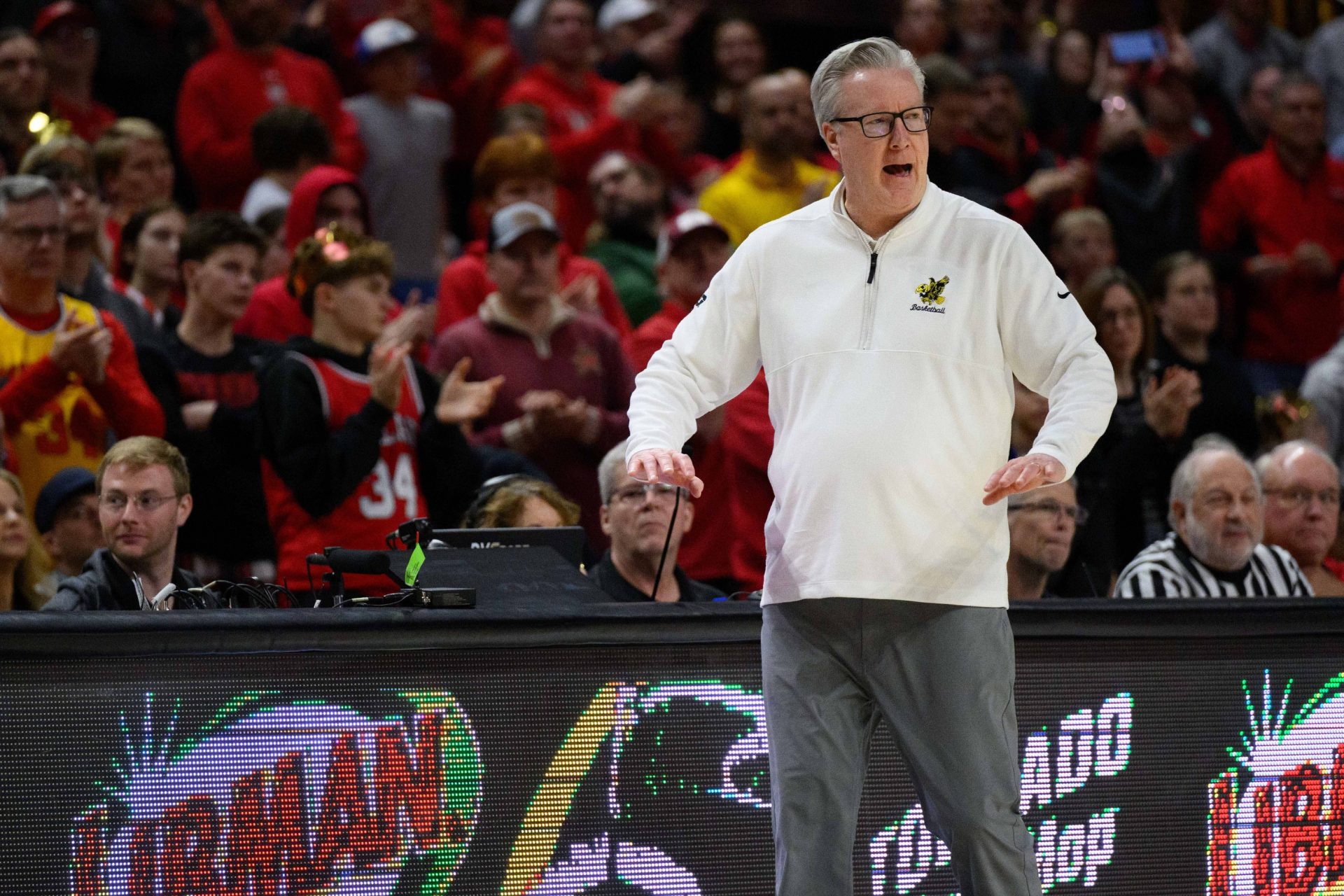 Iowa Hawkeyes head coach Fran McCaffery looks on during the second half against the Maryland Terrapins at Xfinity Center.