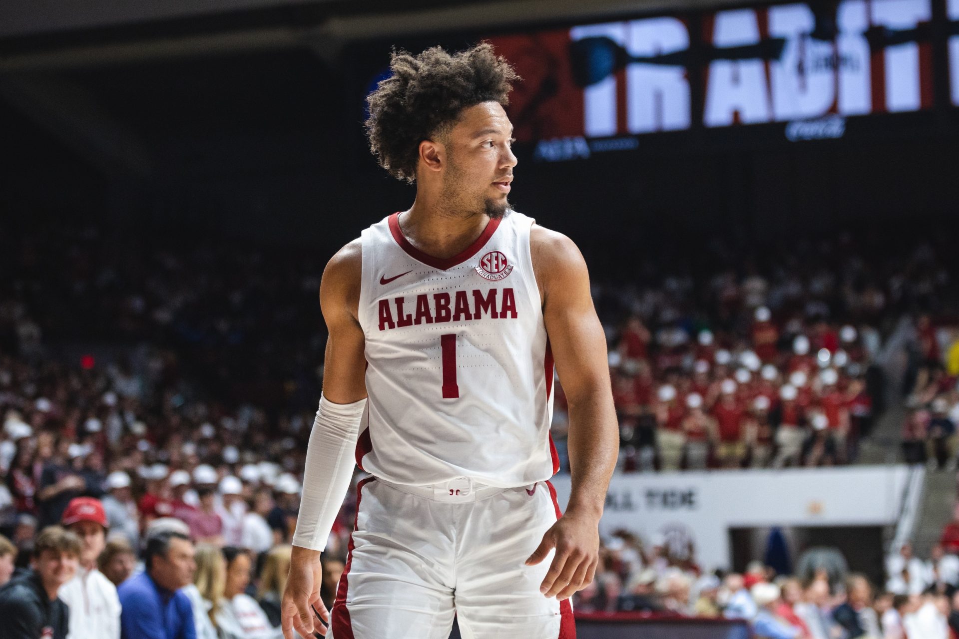 Alabama Crimson Tide guard Mark Sears (1) during the first half against the Mississippi State Bulldogs at Coleman Coliseum.