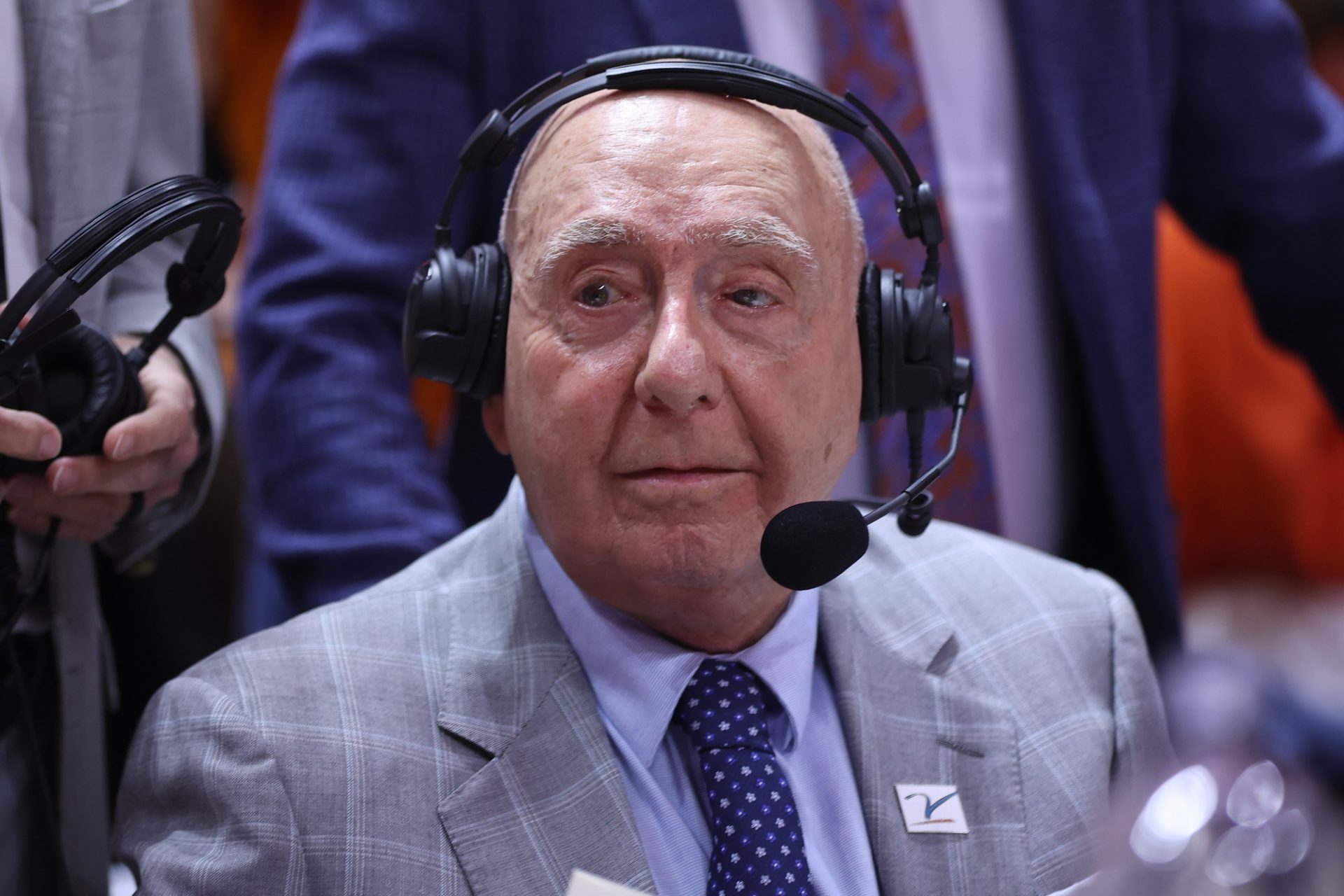 ESPN analyst Dick Vitale before the game between the Tennessee Volunteers and the Alabama Crimson Tide at Thompson-Boling Arena at Food City Center.