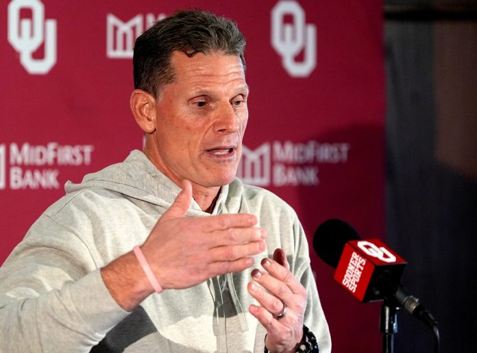 Oklahoma head football coch Brent Venables speaks to the media during the University of Oklahoma Sooners football spring press conference in Norman, Okla., Wednesday, March, 5, 2025.