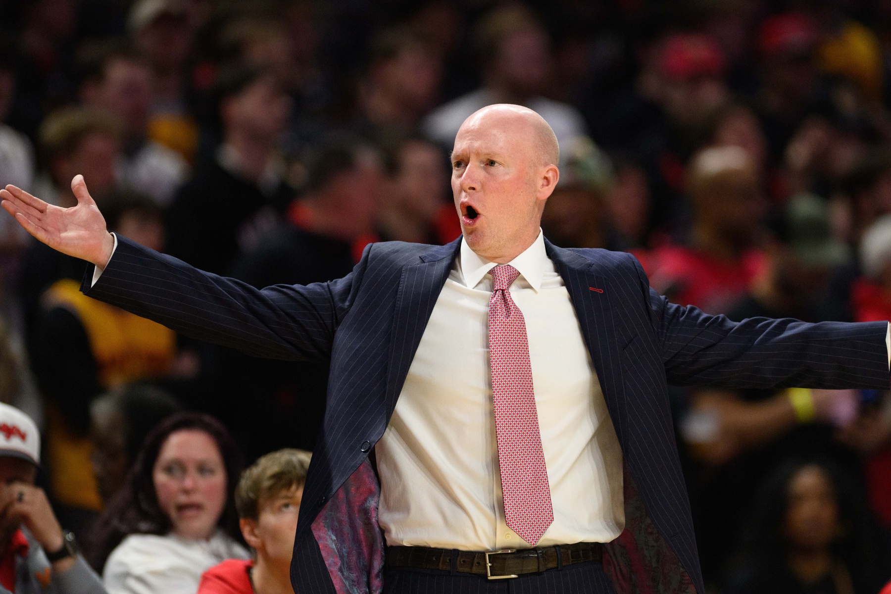 Maryland Terrapins head coach Kevin Willard reacts during the second half against the Northwestern Wildcats at Xfinity Center.