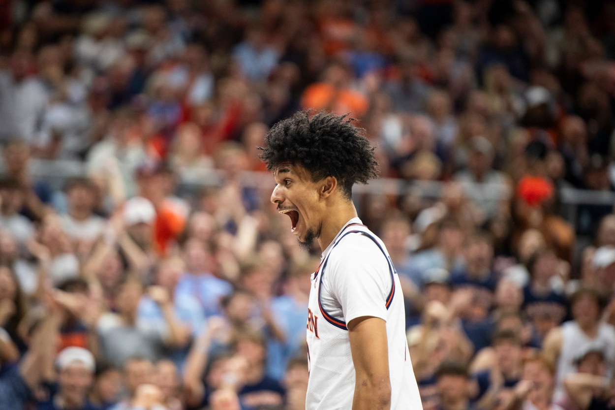 Auburn Tigers forward Chad Baker-Mazara (10) celebrates his and-one as Auburn Tigers take on Oklahoma Sooners at Neville Arena in Auburn, Ala., on Tuesday, Feb. 4, 2025. Auburn Tigers defeated Oklahoma Sooners 98-70.