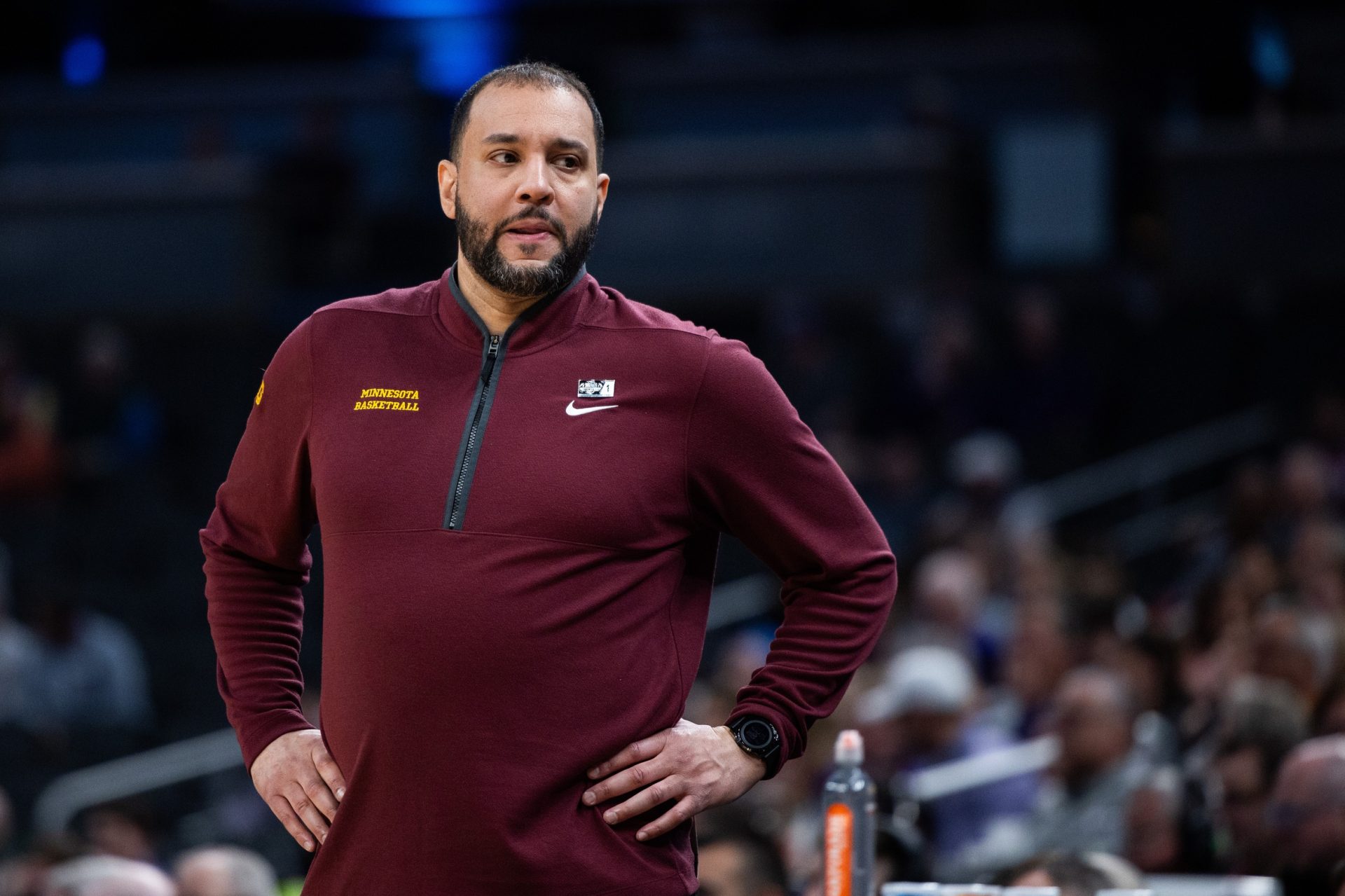 Gophers head coach Ben Johnson in the second half against the Northwestern Wildcats at Gainbridge Fieldhouse