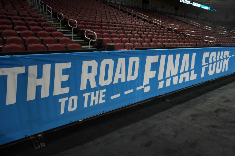 The Road to Final Four signage at Intrust Bank Arena.