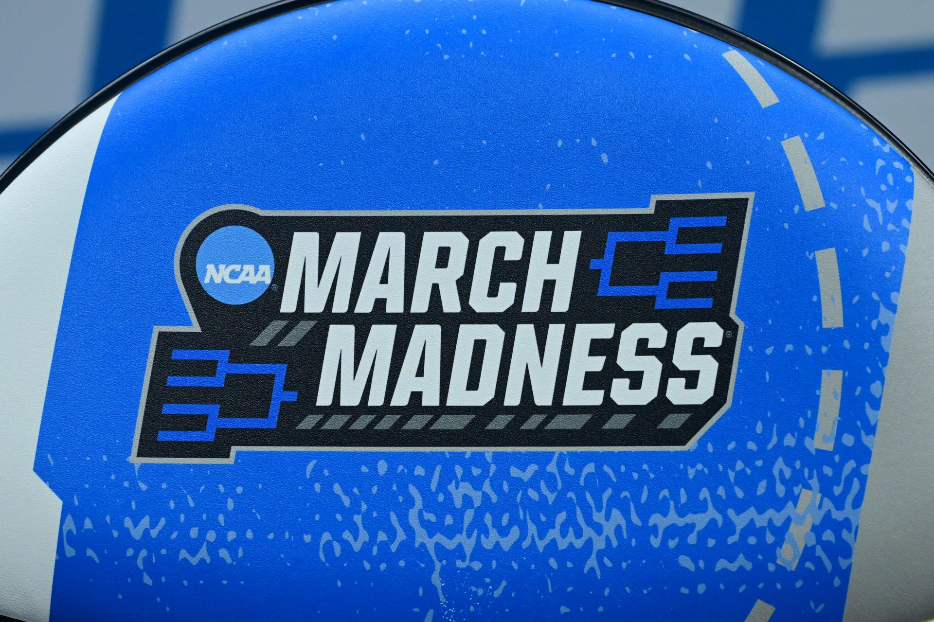 General view of the “March Madness” logo prior to the game between the Robert Morris Colonials and the Alabama Crimson Tide during the NCAA Tournament