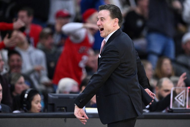 St. John's Red Storm head coach Rick Pitino reacts during the second half of a second round men’s NCAA Tournament game against the Arkansas Razorbacks at Amica Mutual Pavilion.