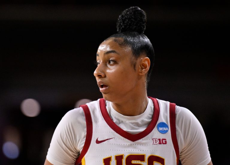USC Trojans guard JuJu Watkins (12) during the second quarter of an NCAA Tournament game against the UNC Greensboro Spartans at Galen Center.