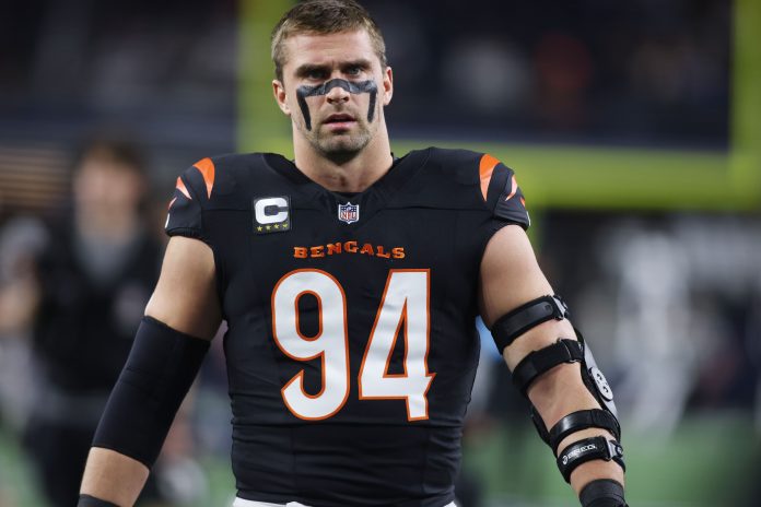 Cincinnati Bengals defensive end Sam Hubbard (94) stands on the field before a game against the Dallas Cowboys at AT&T Stadium.