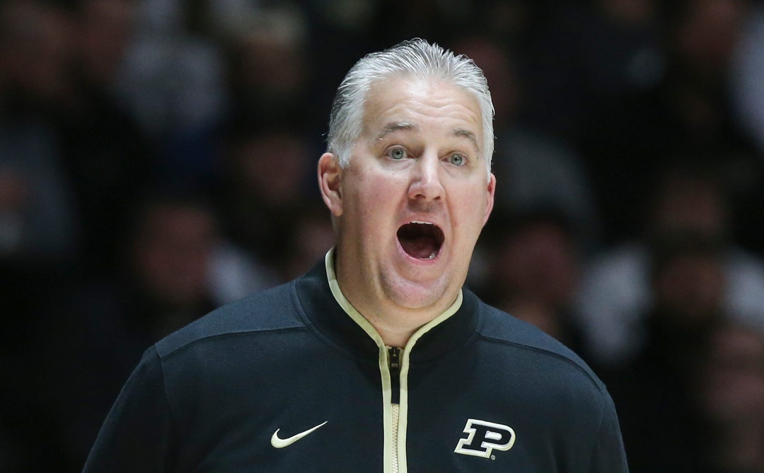 Purdue Boilermakers head coach Matt Painter yells down court Friday, Jan. 24, 2025, during the NCAA men’s basketball game against the Michigan Wolverines at Mackey Arena