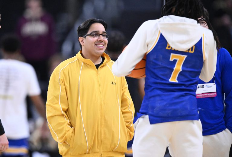 McNeese State Cowboys manager Amir Khan before a second round men’s NCAA Tournament game against the Purdue Boilermakers at Amica Mutual Pavilion.