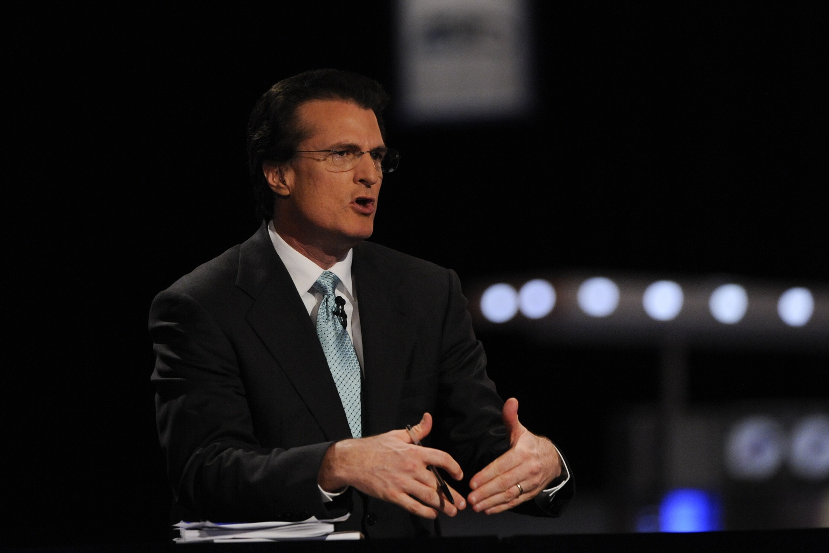 ESPN analyst Mel Kiper Jr during the 2011 NFL Draft at Radio City Music Hall.