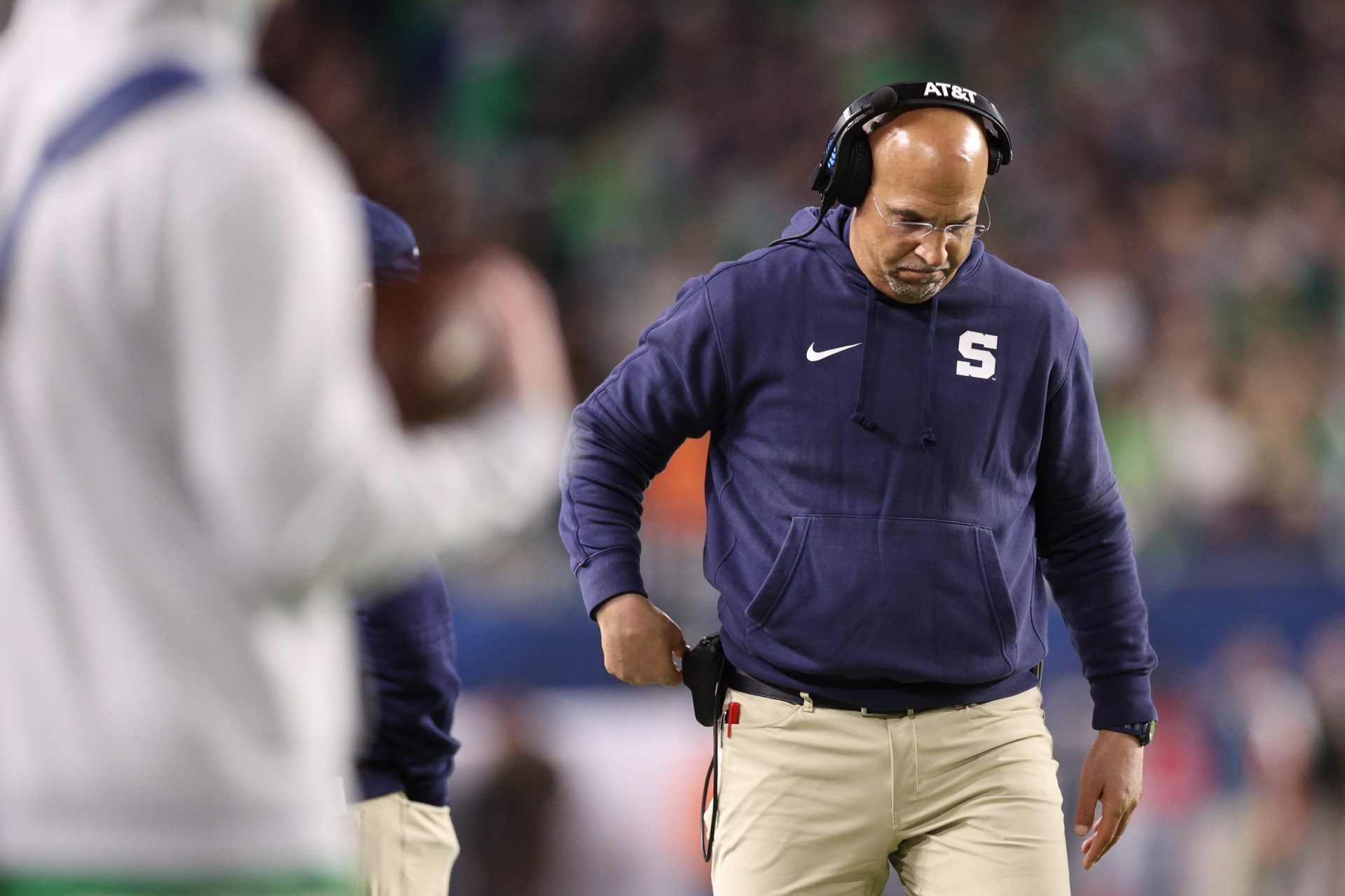 Penn State Nittany Lions head coach James Franklin reacts in the second half against the Notre Dame Fighting Irish in the Orange Bowl at Hard Rock Stadium.