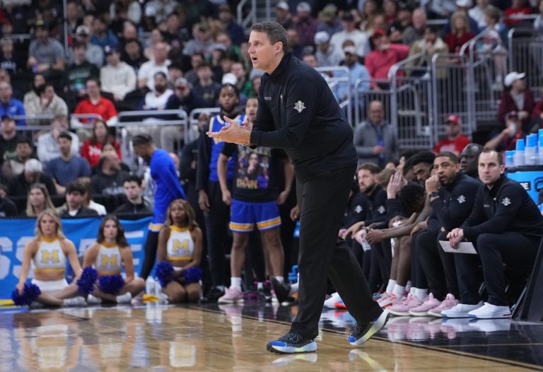 McNeese State Cowboys head coach Will Wade during the second half of a second round men’s NCAA Tournament game against the Purdue Boilermakers at Amica Mutual Pavilion.