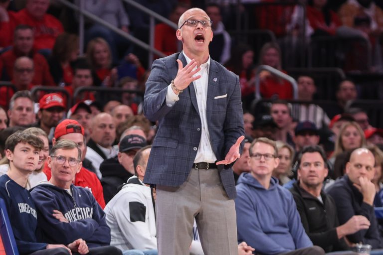 Connecticut Huskies head coach Dan Hurley at Madison Square Garden.