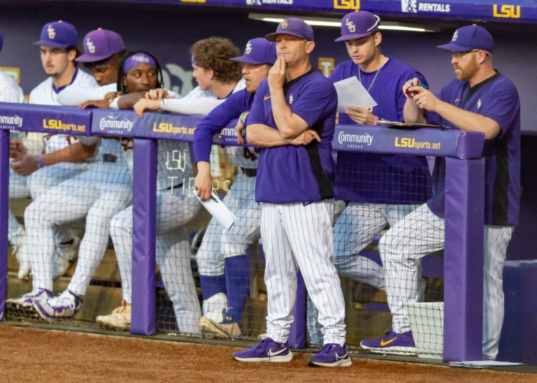 Tigers Head Coach Jay Johnson, LSU Tigers take on Louisianas Ragin Cajuns at Alex Box Stadium in Baton Rouge, LA. Tuesday, March 25, 2025.
