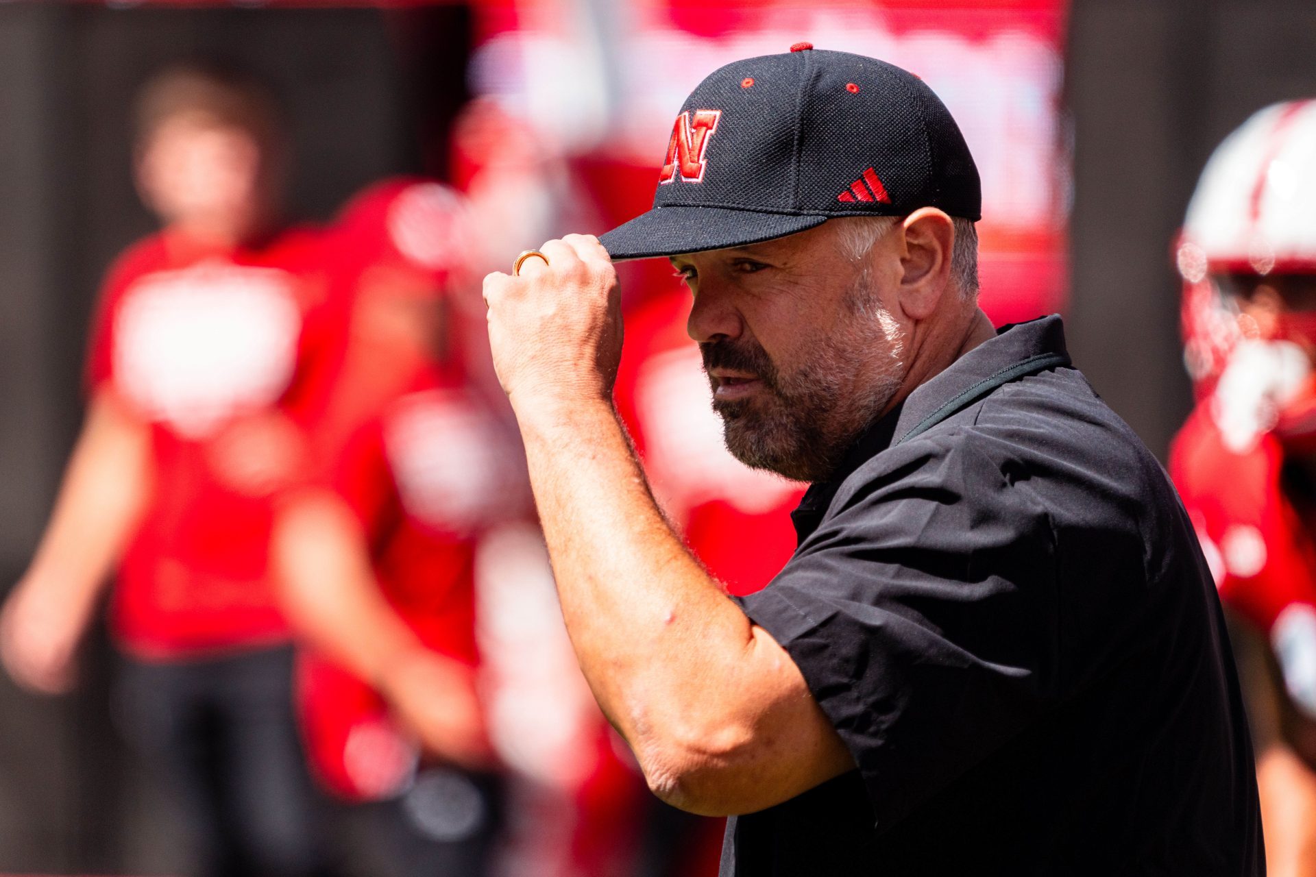 Nebraska Cornhuskers head coach Matt Rhule before a game against the UTEP Miners at Memorial Stadium.