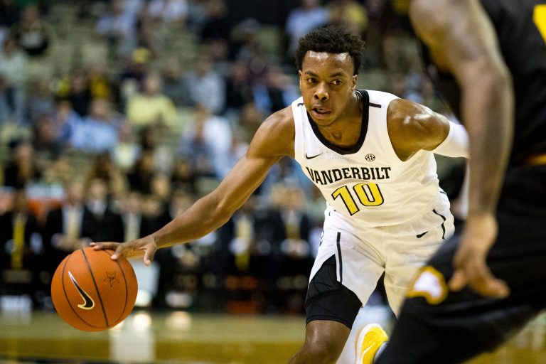 Vanderbilt’s Darius Garland (10) dribbles during Vanderbilt's game against Winthrop at Memorial Gymnasium