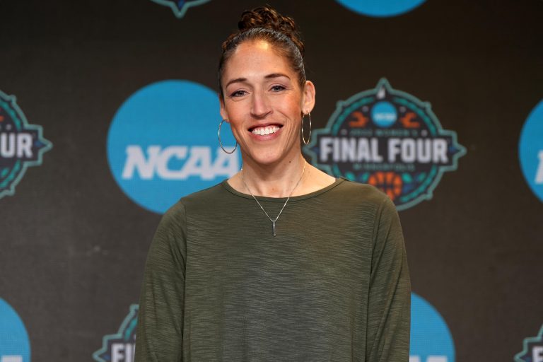 ESPN analyst Rebecca Lobo poses during NCAA Womens Final Four press conference at Target Center.