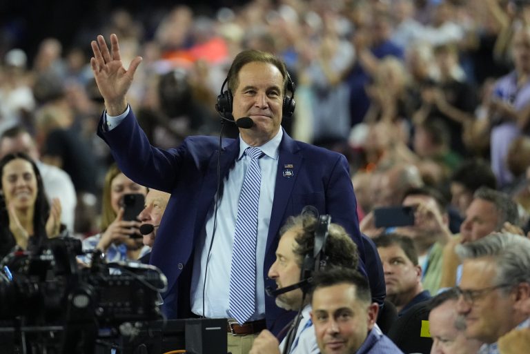 What is the connection between NCCA and NFL commentator Jim Nantz, and Fred Couples, the golfing star who won mutliple PGA Titles and a Major?
